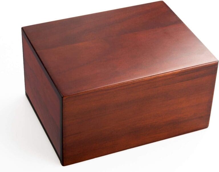 Polished cherry wood urn