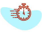 A red clock is shown on the side of a river.